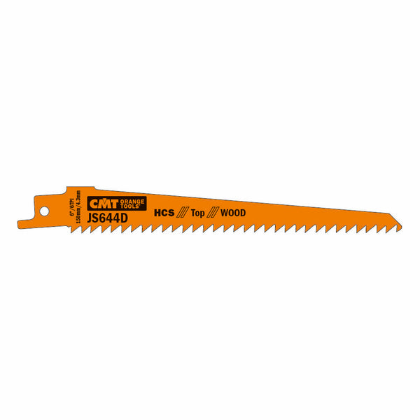 CMT Orange Tools JS644D-5 RECIPROCATING SAW BLADES for WOOD (HCS) 6”x 6TPI  (5-PCS.)