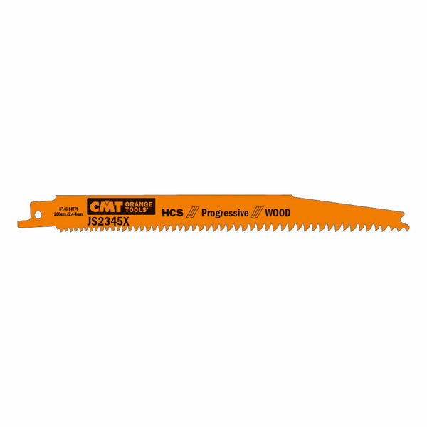 CMT Orange Tools JS2345X-5 RECIPROCATING SAW BLADES for WOOD (HCS) 8”x 6-10TPI  (5-PCS.)