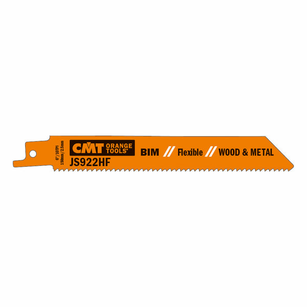 CMT Orange Tools JS922HF-5 RECIPROCATING SAW BLADES for WOOD&METAL (BIM) 6”x 10TPI  (5-PCS.)