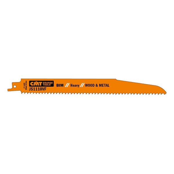 CMT Orange Tools JS1110VF-20 RECIPROCATING SAW BLADES for WOOD&METAL (BIM) 8”x 6-12TPI  (20-PCS.)