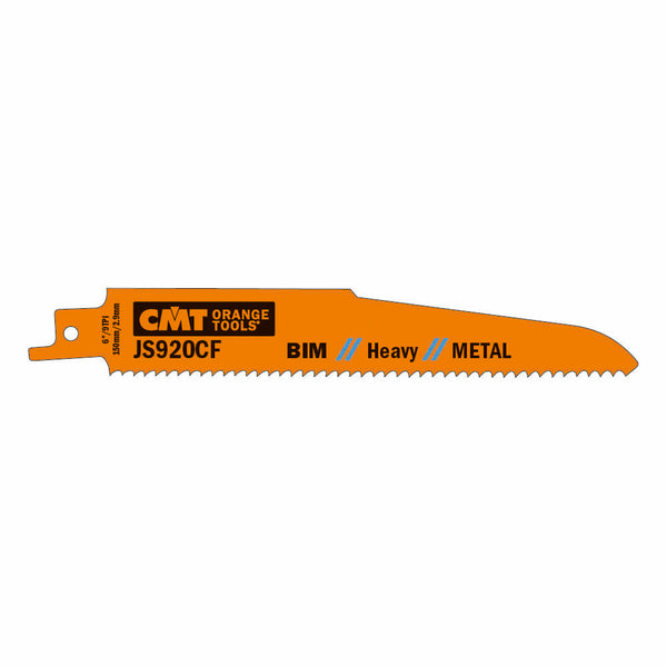 CMT Orange Tools JS920CF-5 RECIPROCATING SAW BLADES for METAL (BIM) 6”x 9TPI  (5-PCS.)