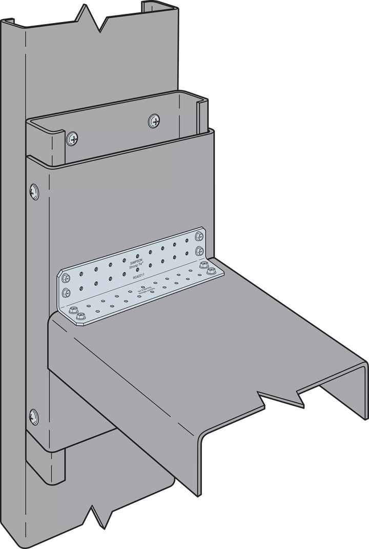 Simpson RCA2211/54-R45 RCA 2 in. x 2 in. x 11 in. 16-Gauge Galvanized Rigid Connector Angle 45-Qty