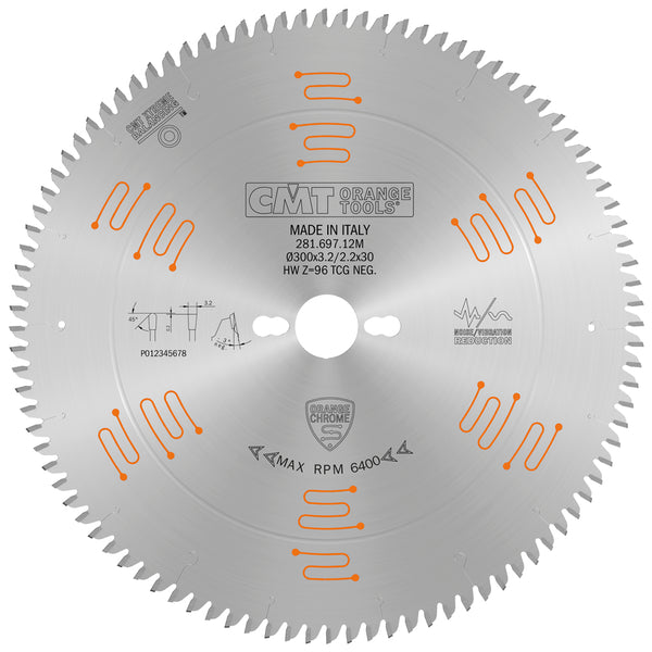 CMT Orange Tools 281.681.10M DOUBLE-SIDED - LAMINATE & MELAMINE 250x30mm  T=80 TCG (-3° NEG)