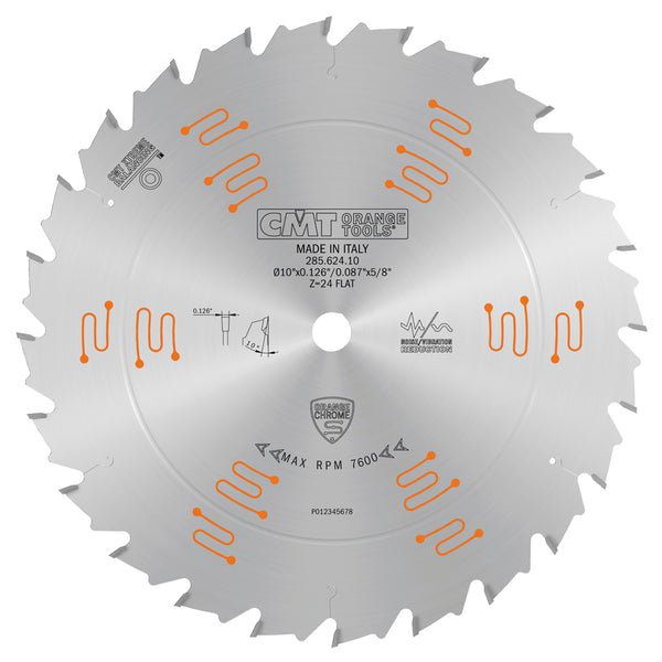 CMT Orange Tools 285.624.10M RIPPING 250x0.126”/0.087”x30mm  T=24 FLAT