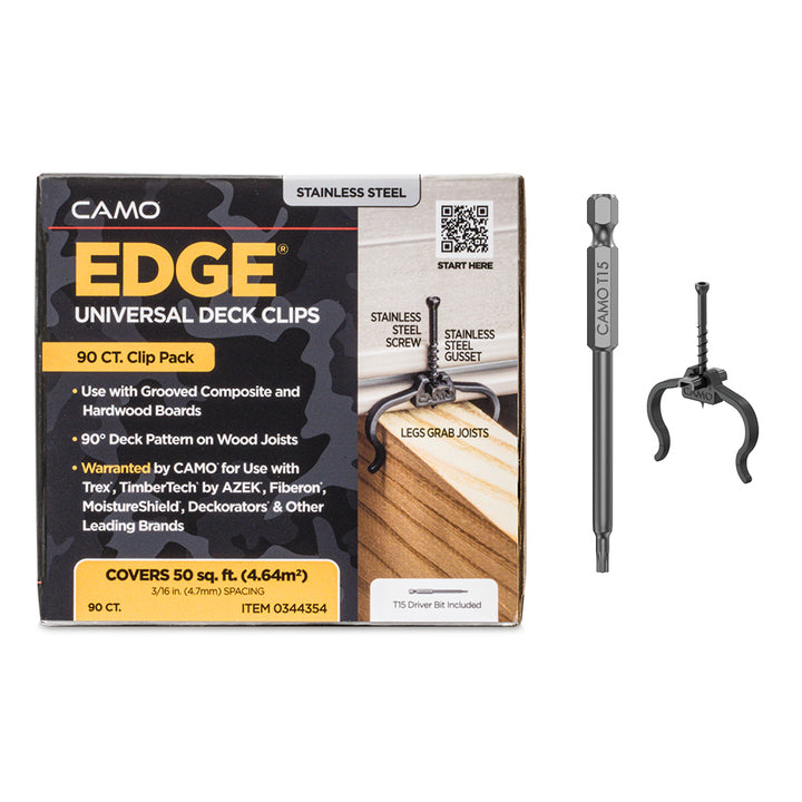 CAMO 0344354 Edge Clip Hidden Deck Fasteners 90 ct