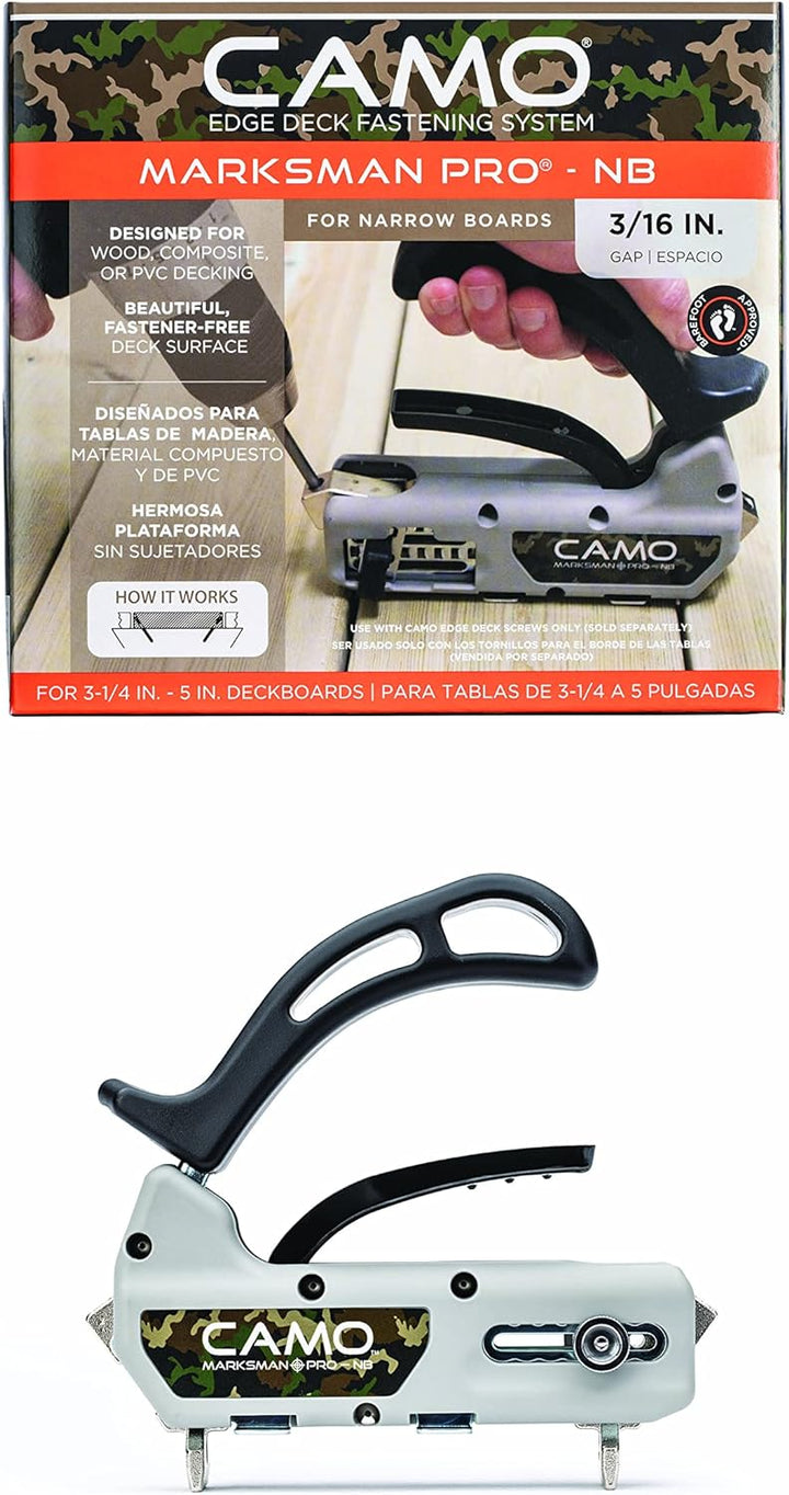 CAMO Marksman Pro-NB, Narrow Board Deck Tool for Edge Fastening Installation, Fits 3-1/4 to 5" Boards, 3/16" Spacing