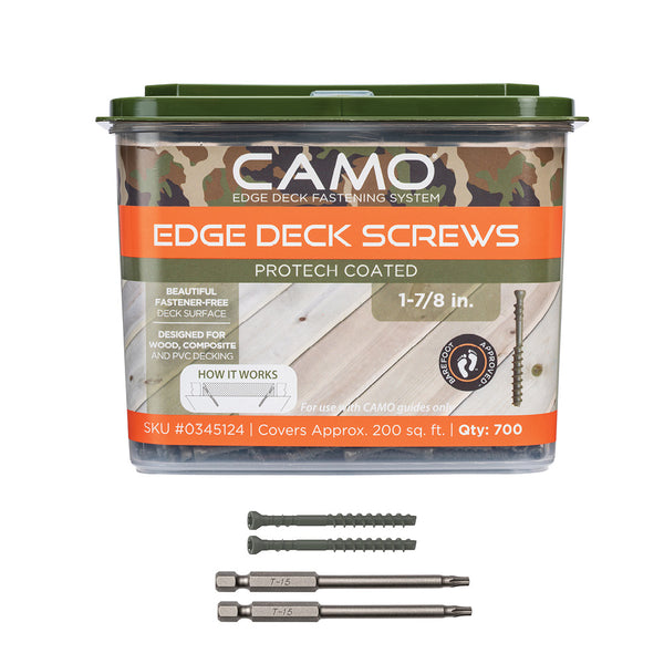 CAMO 0345124 Edge Deck Screws, Hidden Fastening, 1-7/8", ProTech Coated (700 ct)