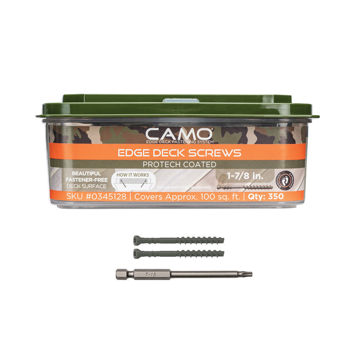 CAMO 0345128 Edge Deck Screws, Hidden Fastening, 1-7/8", ProTech Coated 350 ct