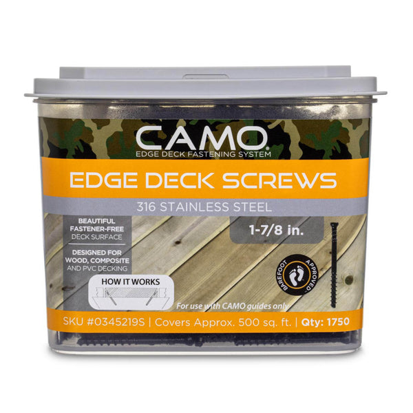 CAMO 0345219S 1-7/8" EDGE SCREW 316SS T15 STAR 1750CT