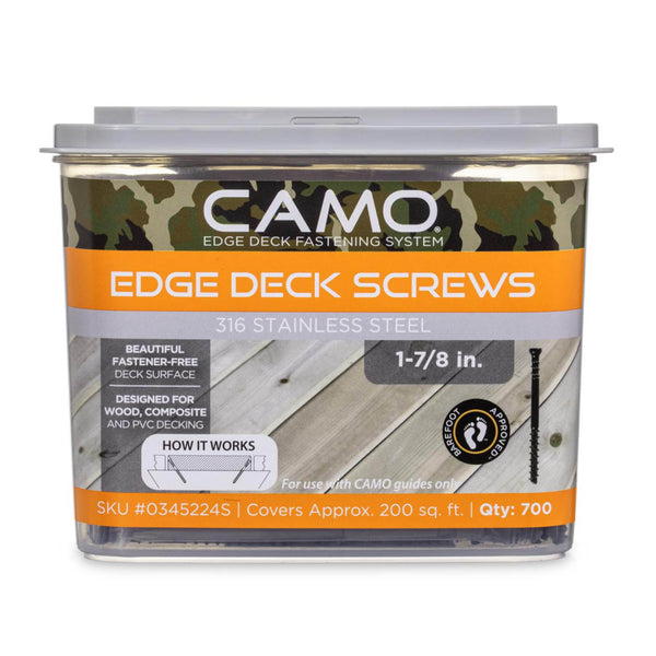 CAMO 0345224S 1-7/8" EDGE SCREW 316SS T15 STAR 700CT