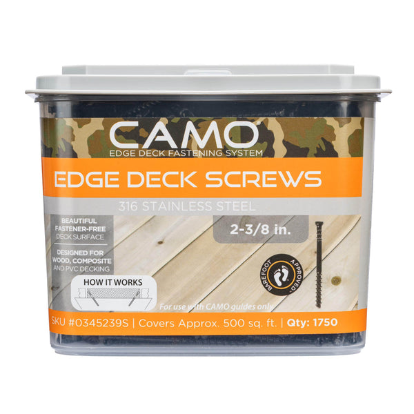 CAMO 0345239S 2-3/8" EDGE SCREW 316SS T15 STAR 1750CT