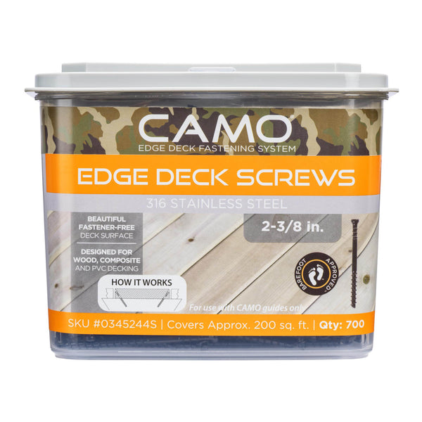 CAMO 0345244S 2-3/8" EDGE SCREW 316SS T15 STAR 700CT