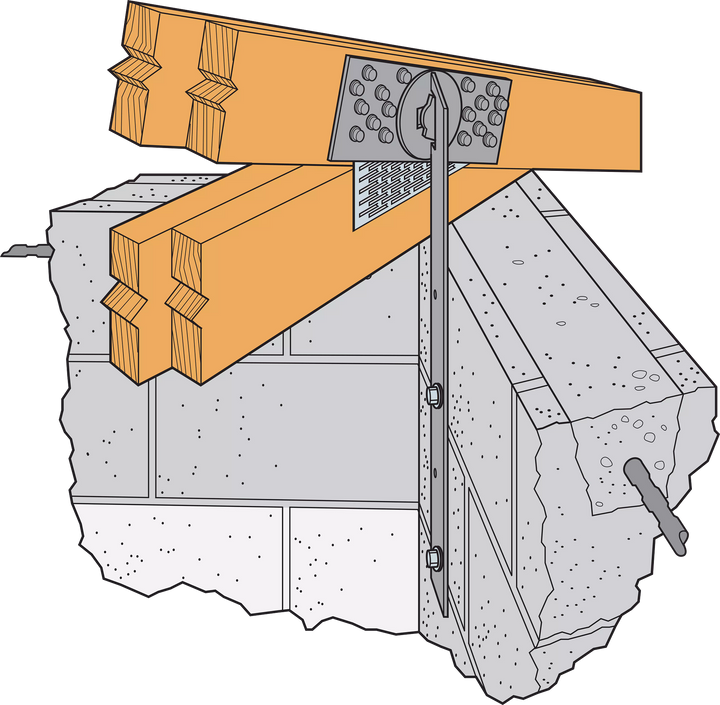 Simpson FGTRHR FGTR Face-Mount Retrofit Girder Tiedown, Right Corner Hip