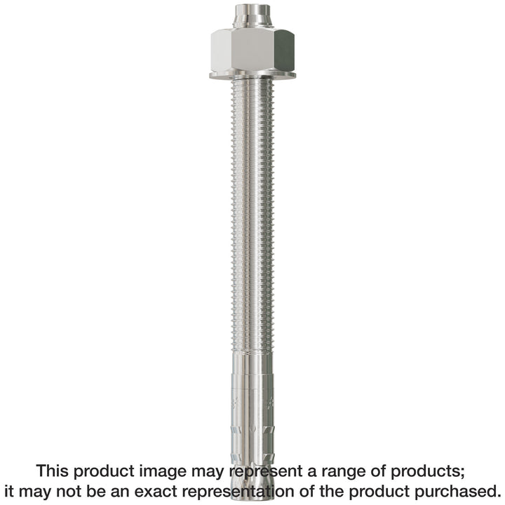 Simpson STB2-758126SS Strong-Bolt 2 — 3/4 in. x 8-1/2 in. Type 316 Stainless-Steel Wedge Anchor 10-Qty