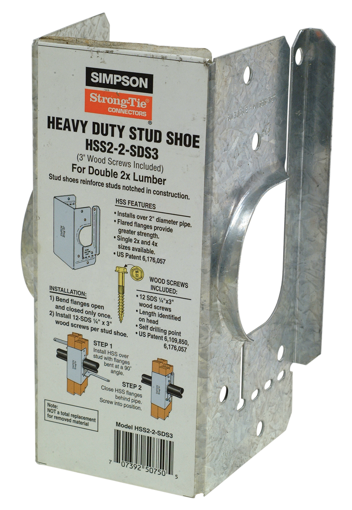 Simpson HSS2-2-SDS3 HSS Galvanized Stud Shoe for Double 2x, with Strong-Drive SDS Screws