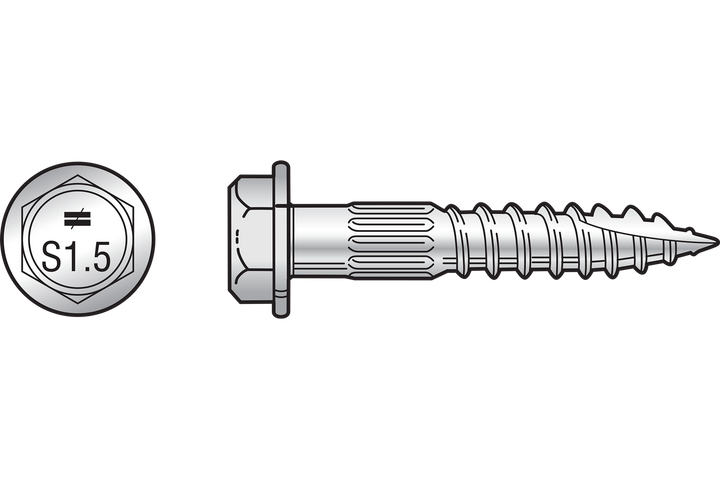 Simpson SDS25112SS-R25 Strong-Drive SDS HEAVY-DUTY CONNECTOR Screw — 1/4 in. x 1-1/2 in. Type 316 25-Qty