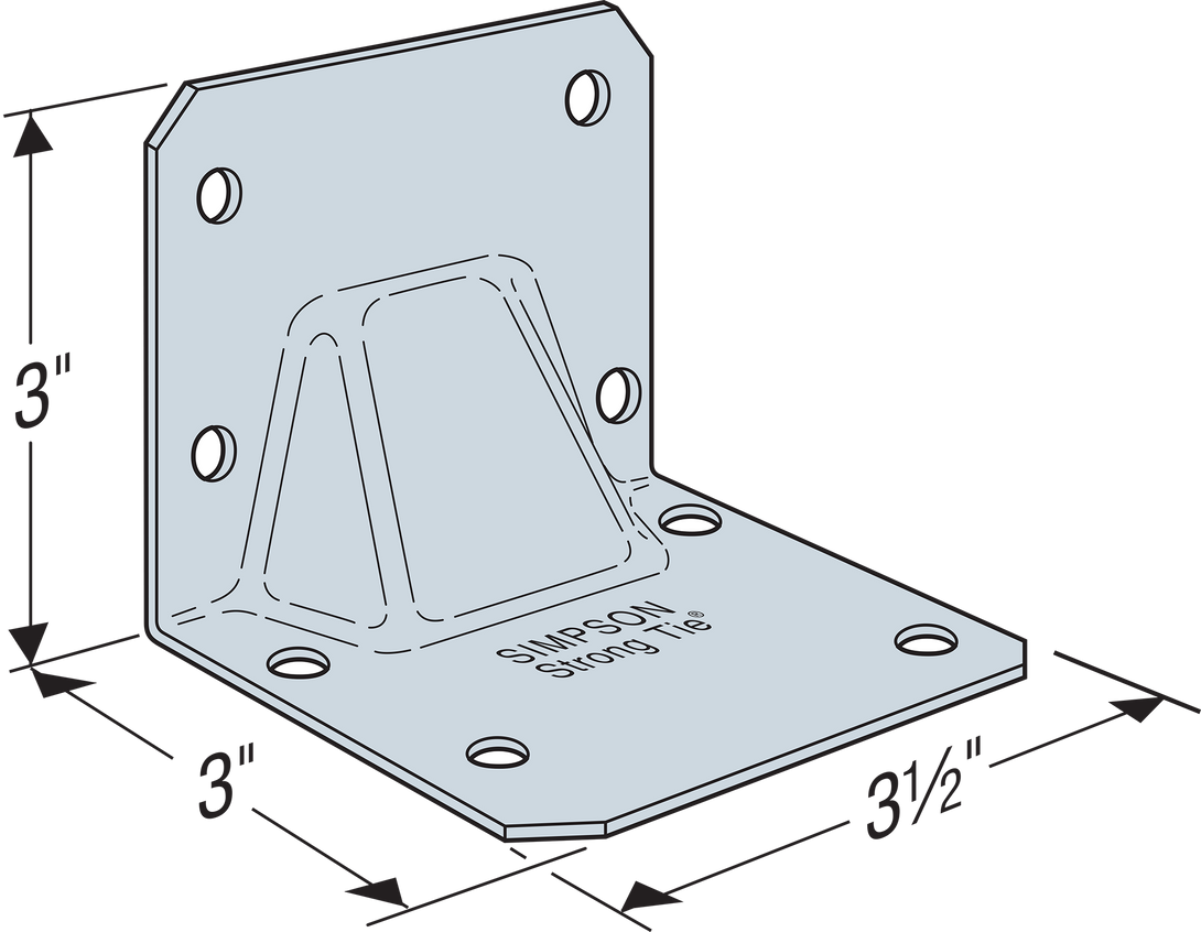 Simpson HGAM10KTA HGAM Hurricane Gusset Angle for Masonry with Screws 10-Qty