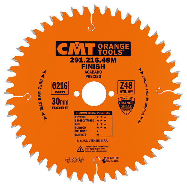 CMT Orange Tools 291.210.36M GENERAL PURPOSE 8-1/4”x0.110”/0.071”x30mm   T=36 ATB