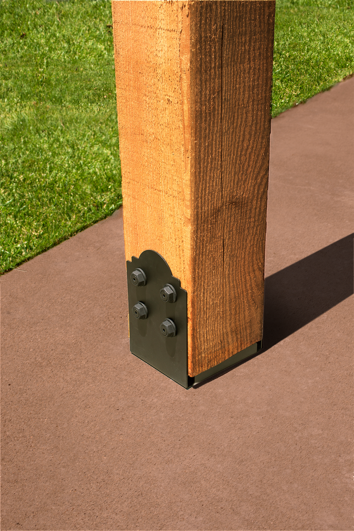 Simpson APB88 Outdoor Accents Mission Collection ZMAX, Black Powder-Coated Post Base for 8x8