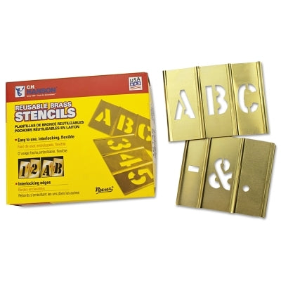 C.H. Hanson 10033 3" 33PC BRASS STENCIL LETTER SET