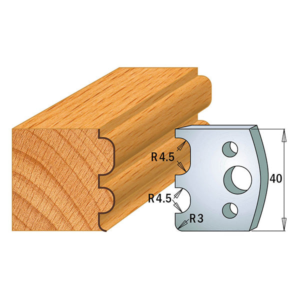 CMT Orange Tools 690.007 PROFILE KNIVES FOR INSERT SHAPER SYSTEM SP 1-37/64”x5/32”  (40x4mm)