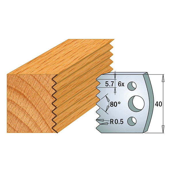 CMT Orange Tools 690.077 PROFILE KNIVES FOR INSERT SHAPER SYSTEM SP 1-37/64”x5/32”  (40x4mm)