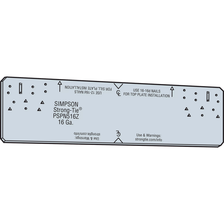 Simpson PSPN516Z PSPNZ 5 in. x 16-5/16 in. ZMAX Galvanized Protecting Shield Plate Nail Stopper