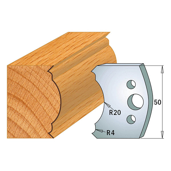 CMT Orange Tools 690.507 PROFILE KNIVES FOR INSERT SHAPER SYSTEM SP 1-31/32”x5/32” (50x4mm)