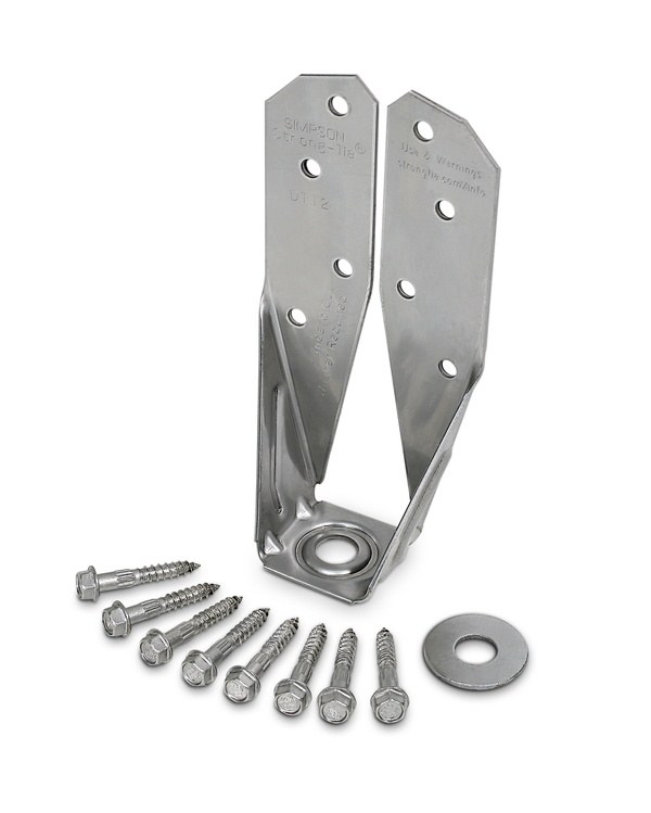 Simpson DTT2SS DTT Stainless-Steel Deck Tension Tie for 2x with 1-1/2 in. SDS Screws