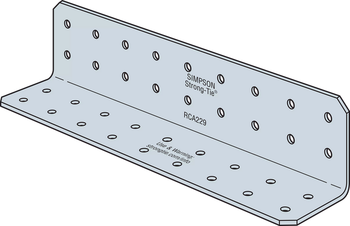 Simpson RCA229/68-R50 RCA 2 in. x 2 in. x 9 in. 14-Gauge Galvanized Rigid Connector Angle 50-Qty