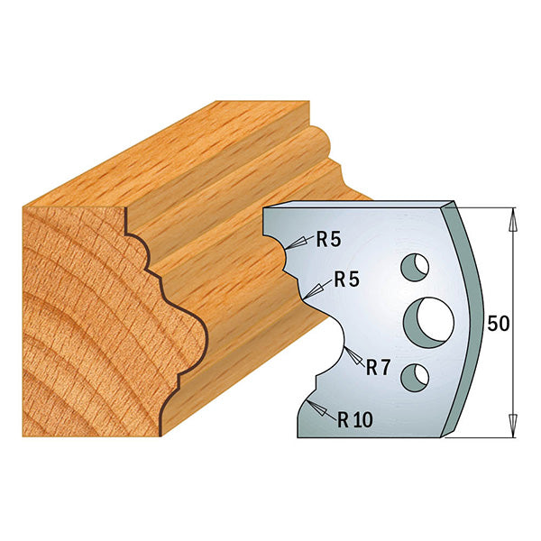 CMT Orange Tools 690.508 PROFILE KNIVES FOR INSERT SHAPER SYSTEM SP 1-31/32”x5/32” (50x4mm)