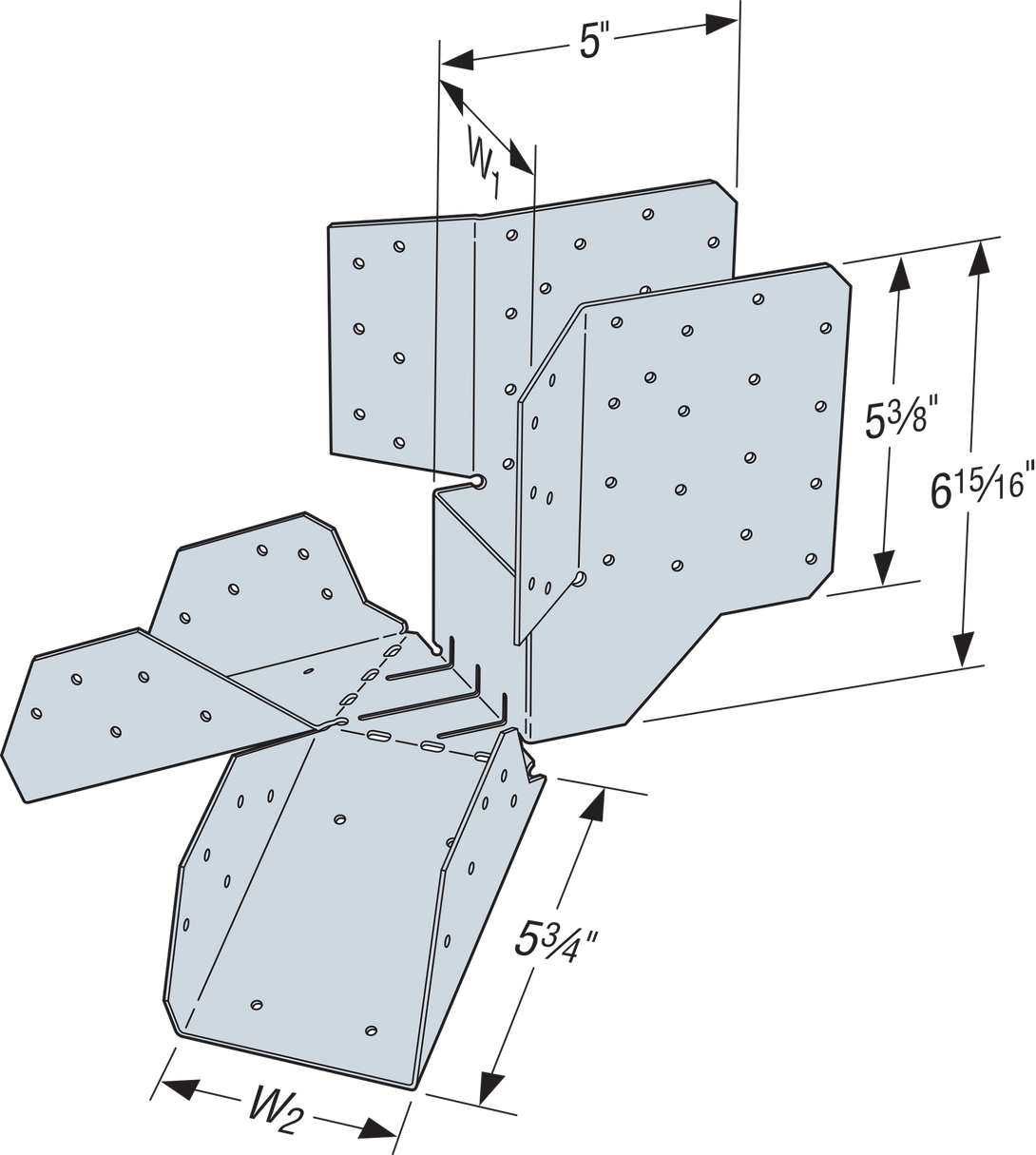 Simpson HHRC44 HHRC Galvanized Hip-Ridge Connector for 4x Ridge, 4x Hip