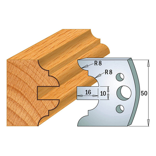 CMT Orange Tools 690.522 PROFILE KNIVES FOR INSERT SHAPER SYSTEM SP 1-31/32”x5/32” (50x4mm)