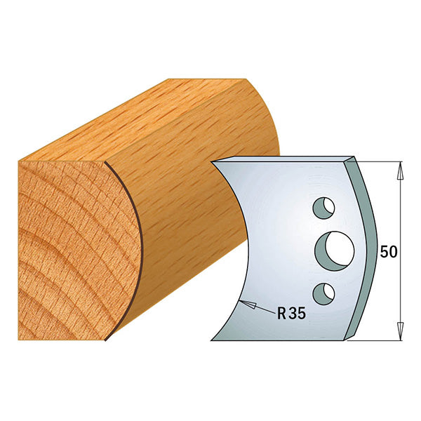 CMT Orange Tools 690.548 PROFILE KNIVES FOR INSERT SHAPER SYSTEM SP 1-31/32”x5/32” (50x4mm)