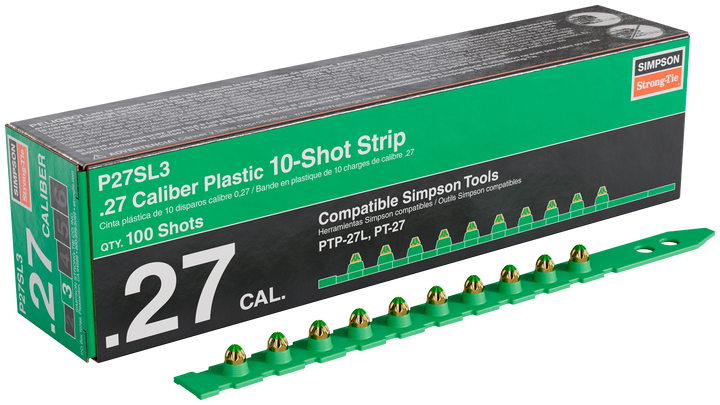 Simpson P27SL3 P27SL 0.27-Caliber Plastic, 10-Shot Strip Load, Green 100-Qty