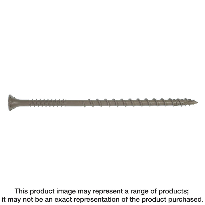 Simpson DSVT4R1LB Deck-Drive DSV WOOD Screw — #10 x 4 in. T-25, Flat Head, Quik Guard, Tan 1 lb.