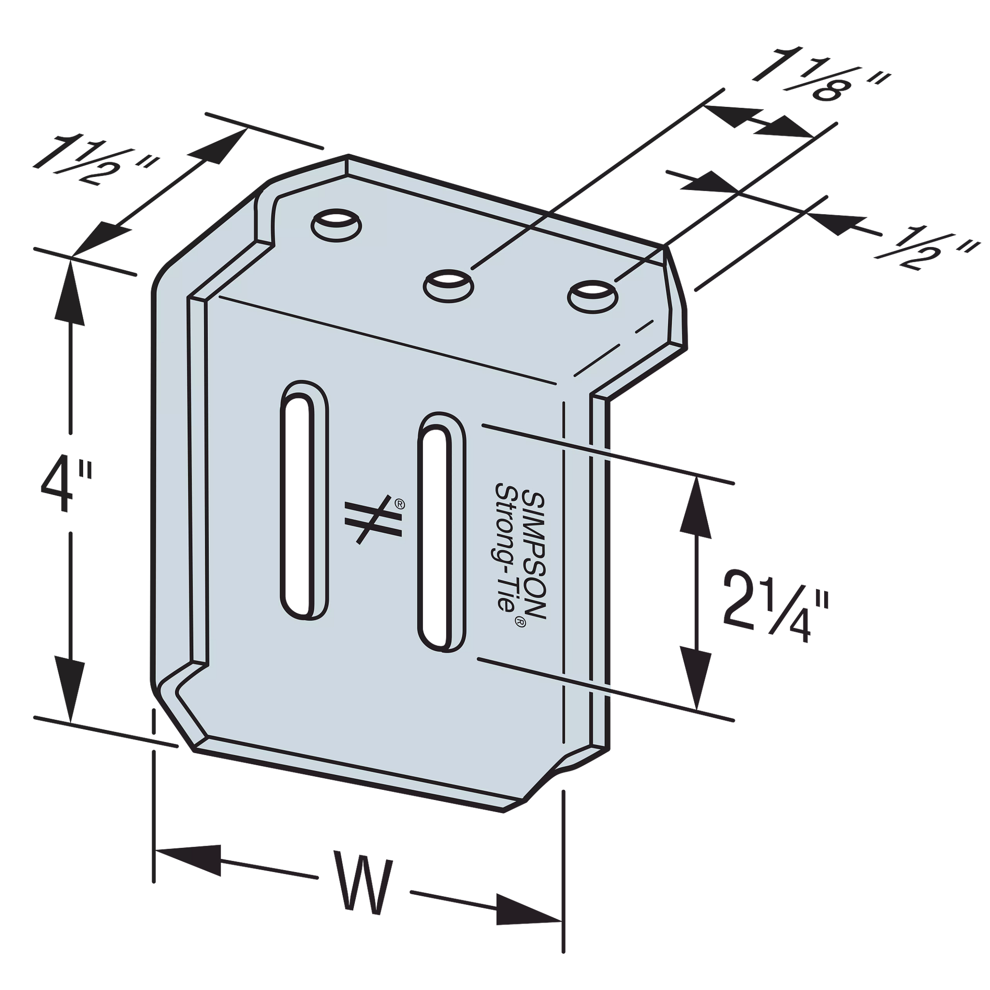 Slide Connector Small Simpson SCW3.25-KT SCW 3-1/4 in. Head-of-Wall Slide-Clip Connector w ...