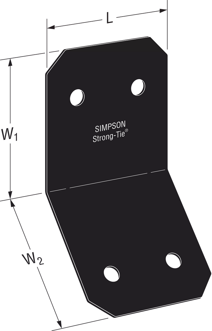 Simpson APVKB45-6 Outdoor Accents Avant Collection ZMAX, Black Powder-Coated Knee Brace Connector for 6x