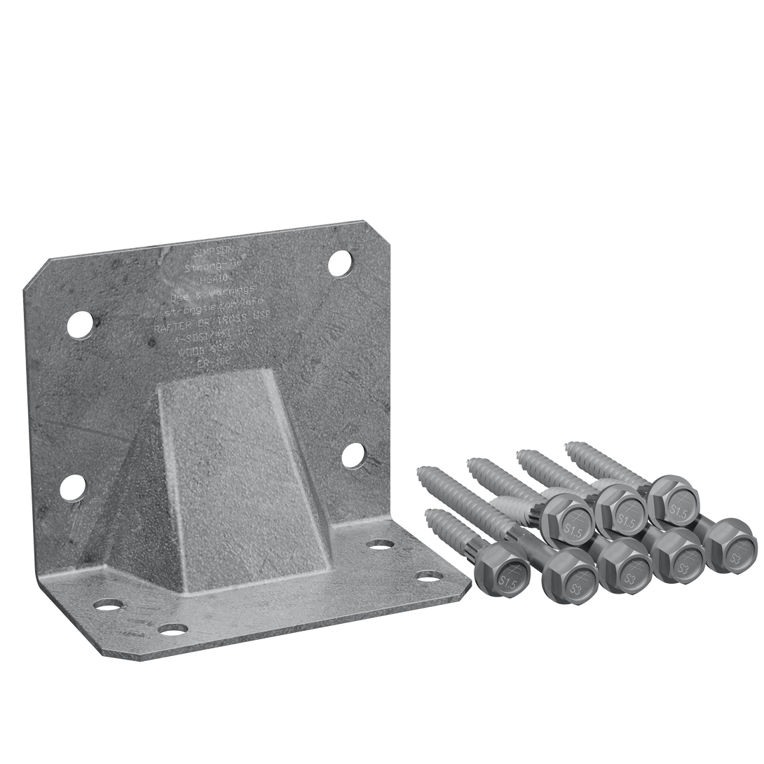 Simpson HGA10KTHDG HGA Hot-Dip Galvanized Hurricane Gusset Angle with SDS Screws 10-Qty