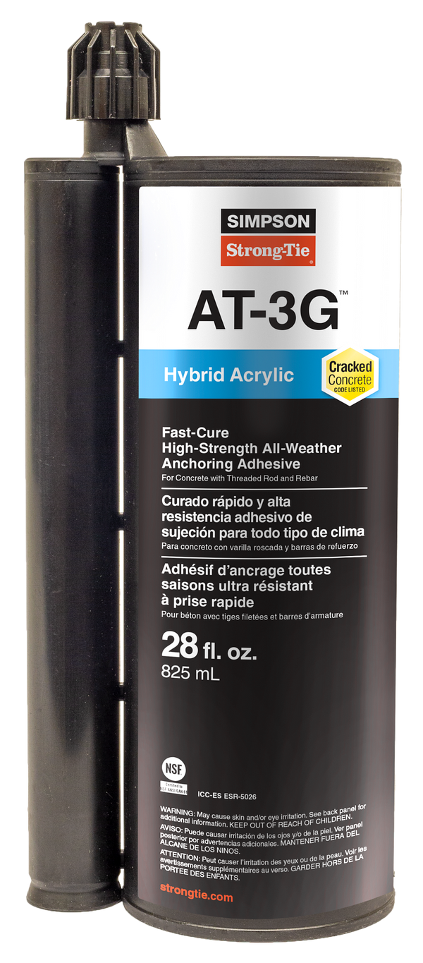 Simpson AT3G30 AT-3G 28-oz. High-Strength Acrylic Anchoring Adhesive Cartridge w/ Nozzle