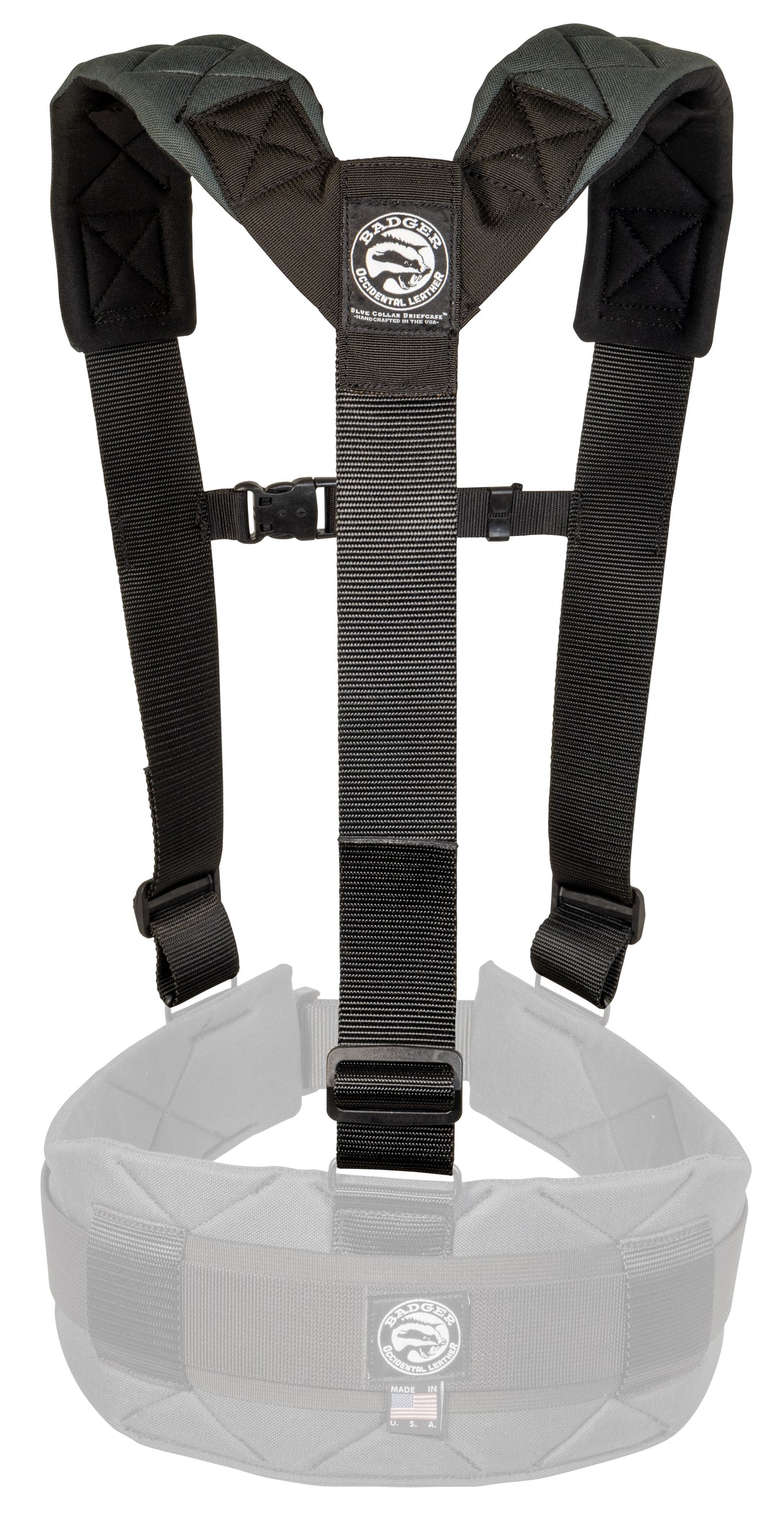 Badger Occidental Leather 420010 Suspenders - Gunmetal