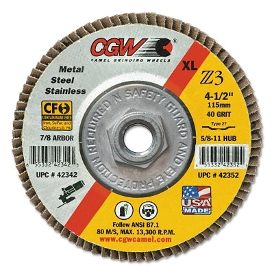 CGW Abrasives 42732 7X5/8-11 Z3-40 T29 REG100% ZA FLAP DISC