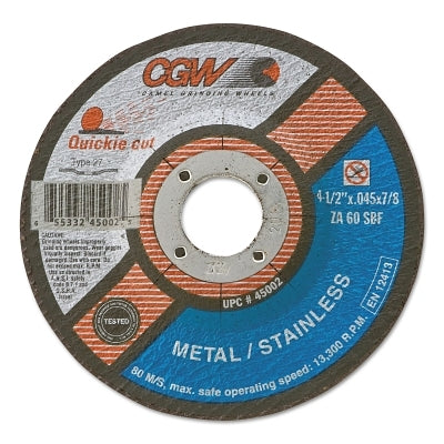 CGW Abrasives 48012 4-1/2X7/8 36 GRIT ALUMOX RESIN FIBRE DISC