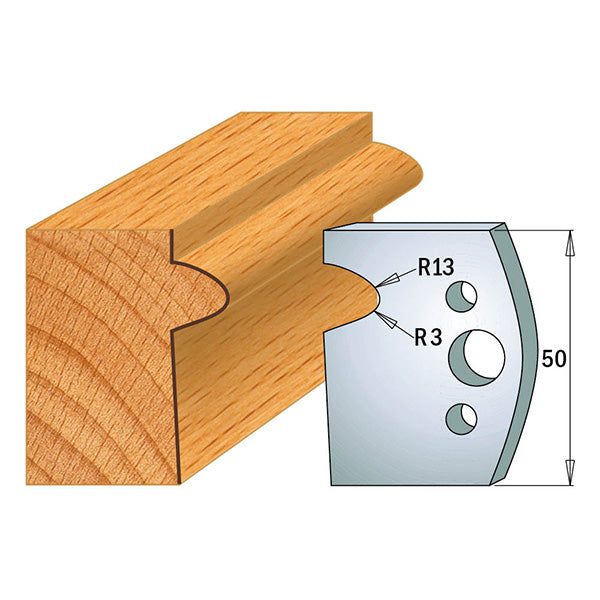 CMT Orange Tools 690.516 PROFILE KNIVES FOR INSERT SHAPER SYSTEM SP 1-31/32”x5/32” (50x4mm)