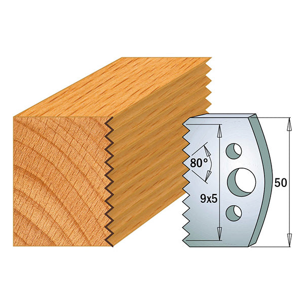 CMT Orange Tools 690.524 PROFILE KNIVES FOR INSERT SHAPER SYSTEM SP 1-31/32”x5/32” (50x4mm)