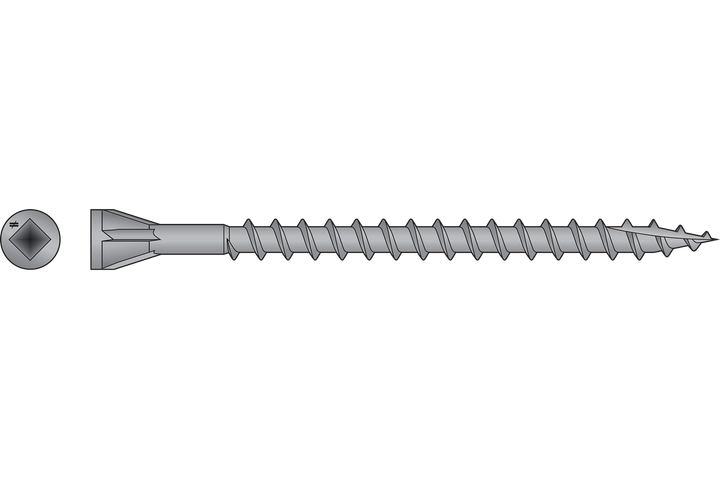 Simpson DTHQ2S Trim-Head Screw, Type-17 Point — #8 x 2 in. #2U Square Drive, Quik Guard 2000-Qty