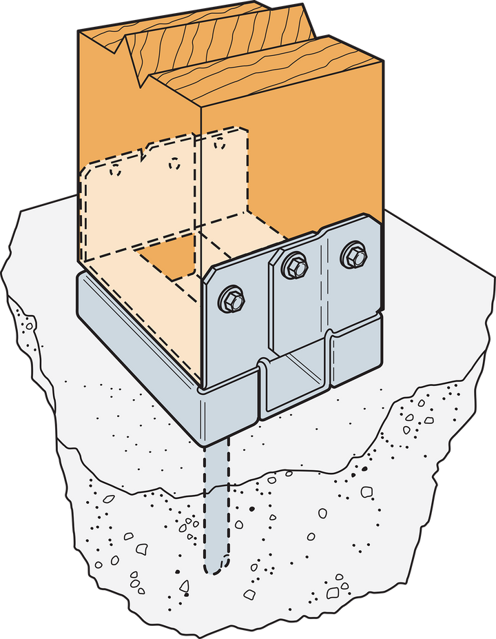 Simpson ABA66Z ABA ZMAX Galvanized Adjustable Standoff Post Base for 6x6