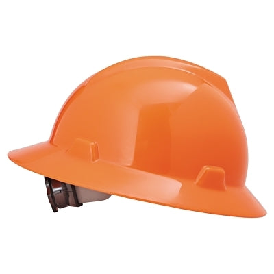 MSA 10021292 FLUORESCENT ORANGE V-GARD HAT W/RATCHET SUSPENSI