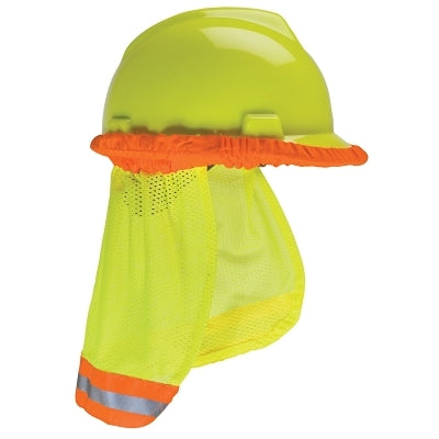 MSA 10098032 HI-VIZ YLW-GRN SUNSHADEW/REFLC STRIPE/ORNG BAND