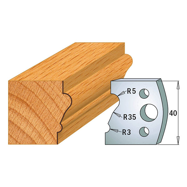 CMT Orange Tools 690.081 PROFILE KNIVES FOR INSERT SHAPER SYSTEM SP 1-37/64”x5/32”  (40x4mm)